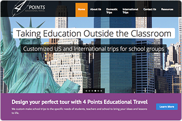 4 Points Travel website homepage