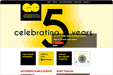 Homepage of Gold Coast International Film Festival website
