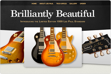 Homepage of guitar website