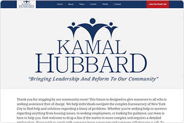 Homepage for Kamal Hubbard's website
