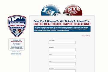 Homepage of United Healthcare Empire Challenge