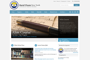 Homepage of Darul Uloom New York Website