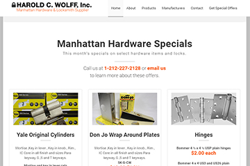 Homepage of Harold C. Wolff Hardware Website