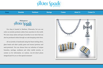 Homepage Silver Spark Jewelry Website